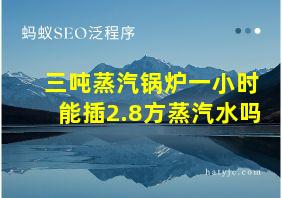 三吨蒸汽锅炉一小时能插2.8方蒸汽水吗