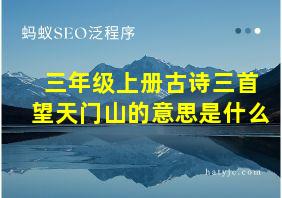 三年级上册古诗三首望天门山的意思是什么