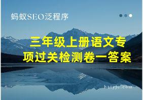 三年级上册语文专项过关检测卷一答案