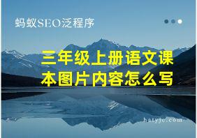 三年级上册语文课本图片内容怎么写