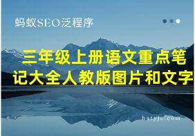 三年级上册语文重点笔记大全人教版图片和文字