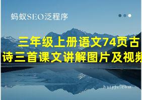 三年级上册语文74页古诗三首课文讲解图片及视频