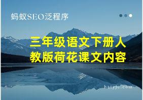 三年级语文下册人教版荷花课文内容