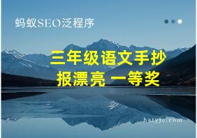 三年级语文手抄报漂亮 一等奖