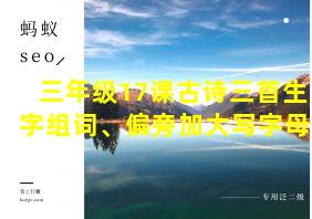 三年级17课古诗三首生字组词、偏旁加大写字母