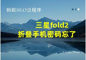 三星fold2折叠手机密码忘了