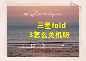 三星fold3怎么关机呀