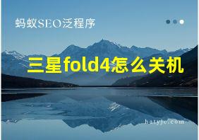 三星fold4怎么关机