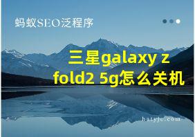 三星galaxy z fold2 5g怎么关机