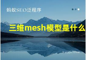 三维mesh模型是什么