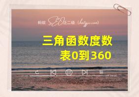 三角函数度数表0到360