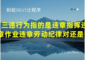 三违行为指的是违章指挥违章作业违章劳动纪律对还是错