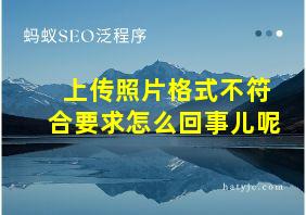 上传照片格式不符合要求怎么回事儿呢