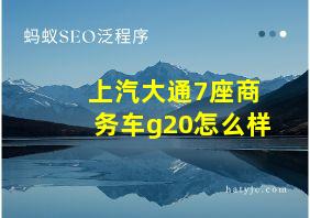 上汽大通7座商务车g20怎么样