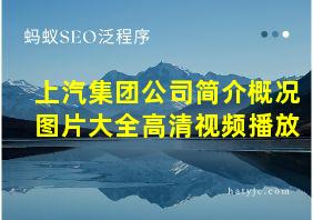 上汽集团公司简介概况图片大全高清视频播放