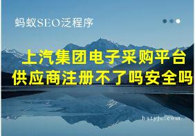 上汽集团电子采购平台供应商注册不了吗安全吗