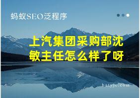 上汽集团采购部沈敏主任怎么样了呀