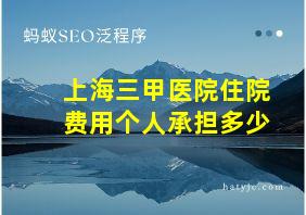 上海三甲医院住院费用个人承担多少