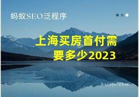 上海买房首付需要多少2023