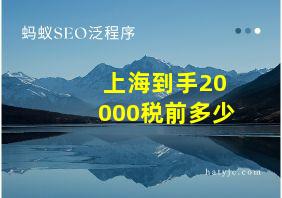 上海到手20000税前多少