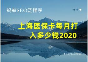 上海医保卡每月打入多少钱2020