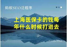 上海医保卡的钱每年什么时候打进去