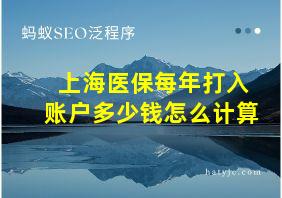 上海医保每年打入账户多少钱怎么计算