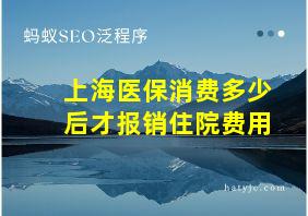 上海医保消费多少后才报销住院费用