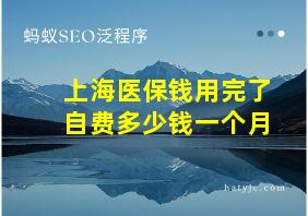 上海医保钱用完了自费多少钱一个月