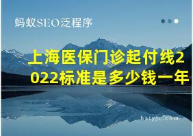 上海医保门诊起付线2022标准是多少钱一年