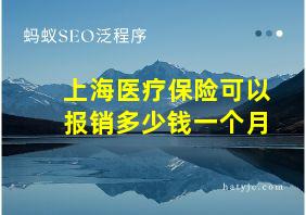 上海医疗保险可以报销多少钱一个月