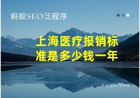 上海医疗报销标准是多少钱一年