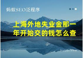 上海外地失业金那一年开始交的钱怎么查