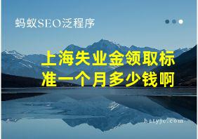 上海失业金领取标准一个月多少钱啊