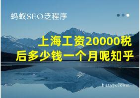 上海工资20000税后多少钱一个月呢知乎