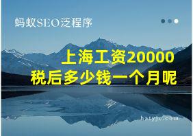 上海工资20000税后多少钱一个月呢