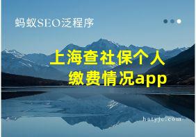 上海查社保个人缴费情况app