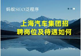 上海汽车集团招聘岗位及待遇如何