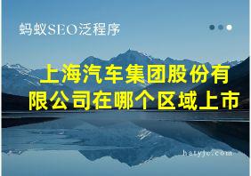 上海汽车集团股份有限公司在哪个区域上市