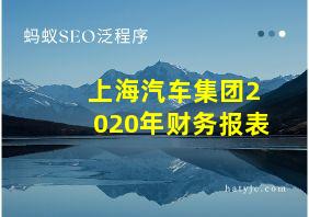 上海汽车集团2020年财务报表