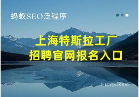 上海特斯拉工厂招聘官网报名入口