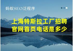 上海特斯拉工厂招聘官网首页电话是多少