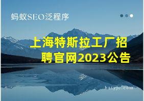 上海特斯拉工厂招聘官网2023公告