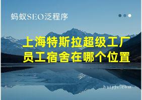 上海特斯拉超级工厂员工宿舍在哪个位置