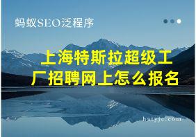 上海特斯拉超级工厂招聘网上怎么报名