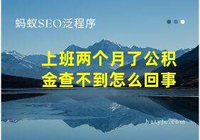 上班两个月了公积金查不到怎么回事