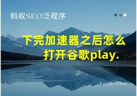 下完加速器之后怎么打开谷歌play.