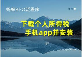 下载个人所得税手机app并安装