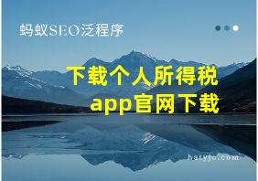 下载个人所得税app官网下载