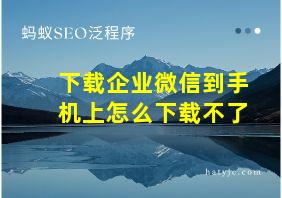 下载企业微信到手机上怎么下载不了